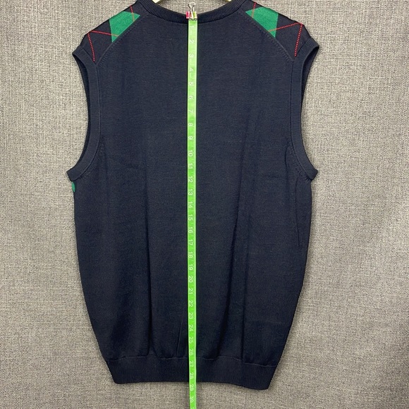 NWT Brooks Brothers Argyle Silk/Cotton Blend Vest St. Andrews Links Navy Size XL - Picture 11 of 17